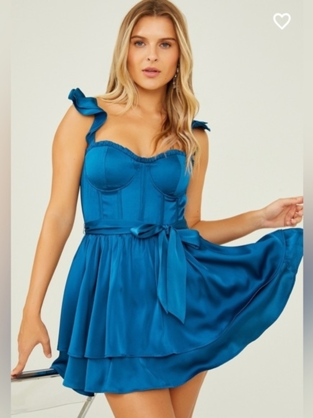 Altar’d State Melney Mini Dress Sz L Moroccan Blue EUC